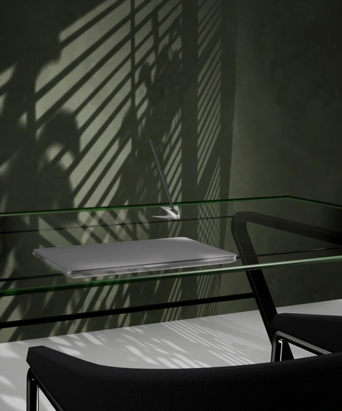 The desk in patterned light / rendering, p.63