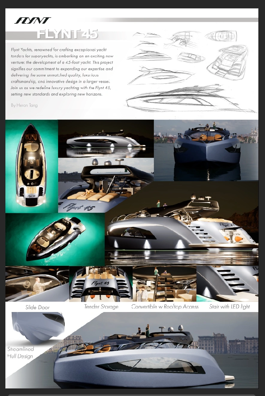 Original Flynt 45 design presentation board