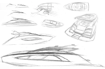 Original exterior and arrangement sketches